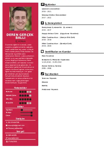 İç Mimar Cv Örnekleri cv indir